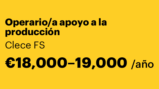 Operario/a apoyo a la producción
