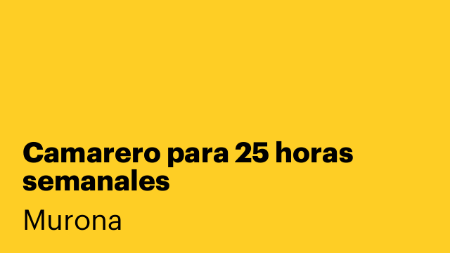 Camarero para 25 horas semanales
