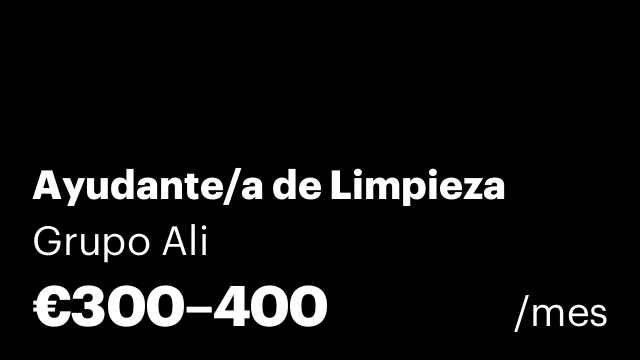 Ayudante/a de Limpieza