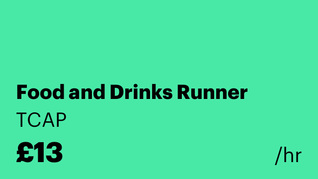 Food and Drinks Runner