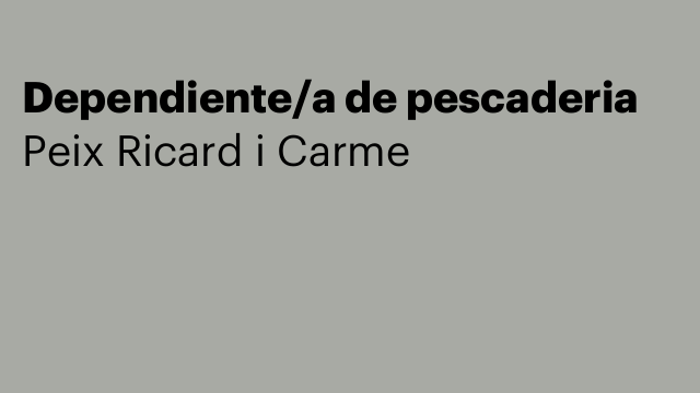 Dependiente/a de pescaderia