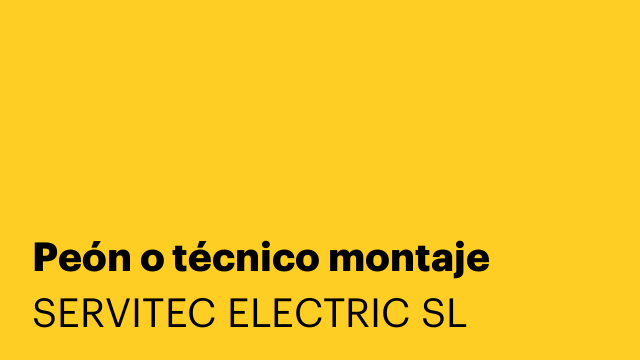 Peón o técnico montaje