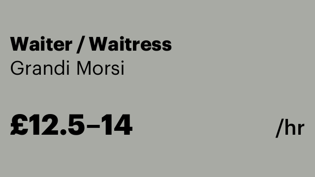 Waiter / Waitress