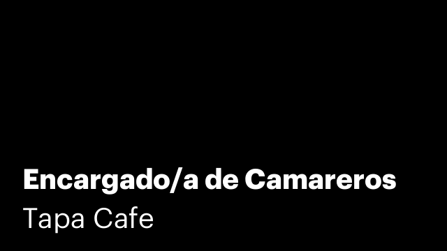 Encargado/a de Camareros