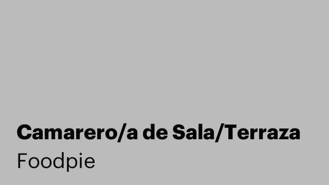 Camarero/a de Sala/Terraza