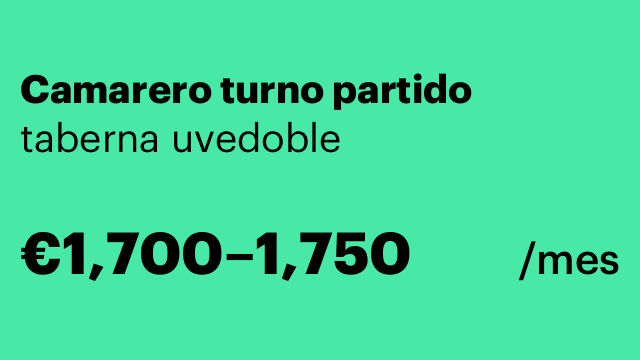 Camarero turno partido
