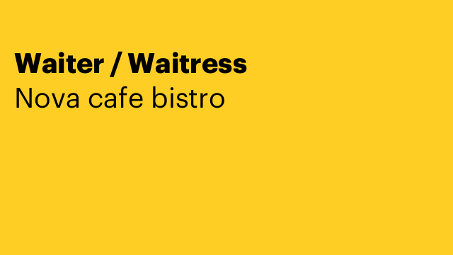 Waiter / Waitress