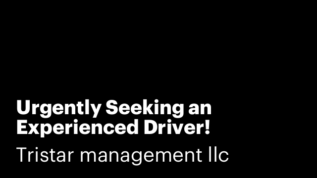 Urgently Seeking an Experienced Driver! Immediately.