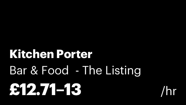 Kitchen Porter