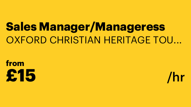 Sales Manager/Manageress