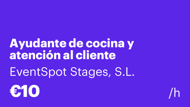 Ayudante de cocina y atención al cliente