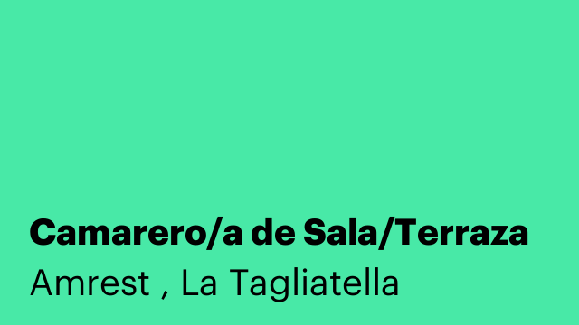 Camarero/a de Sala/Terraza