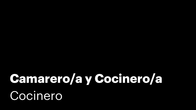 Camarero/a y Cocinero/a