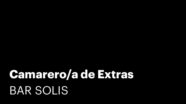Camarero/a de Extras
