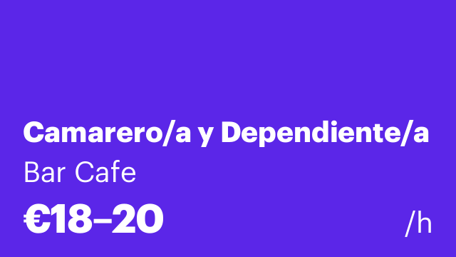 Camarero/a y Dependiente/a