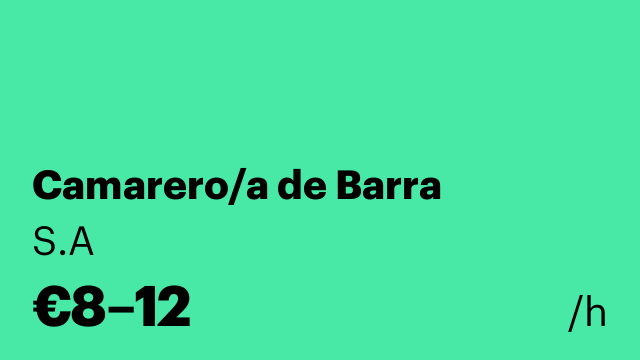 Camarero/a de Barra