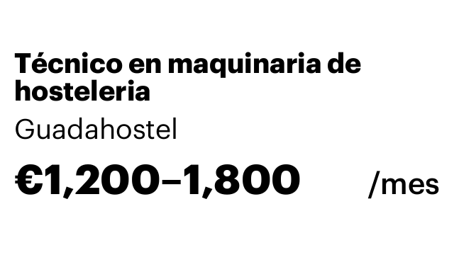 Técnico en maquinaria de hosteleria