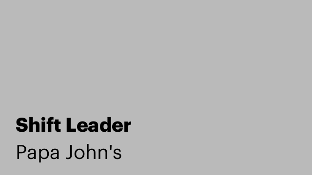 Shift Leader