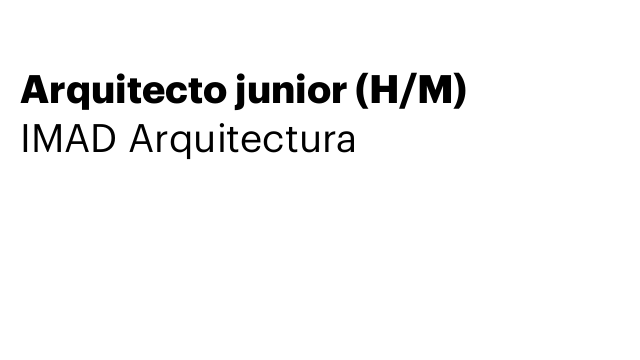 Arquitecto junior (H/M)