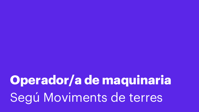 Operador/a de maquinaria