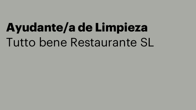 Ayudante/a de Limpieza