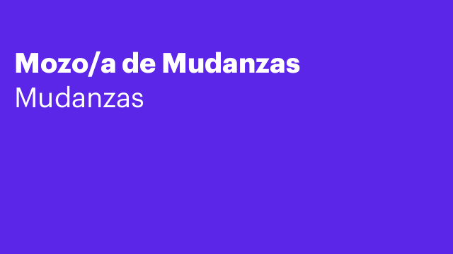 Mozo/a de Mudanzas