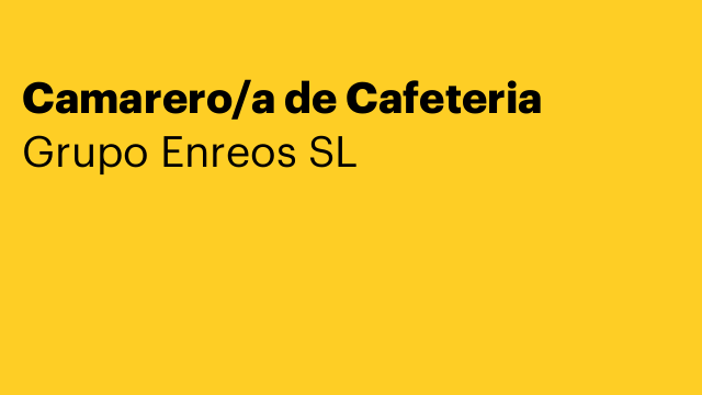 Camarero/a de Cafeteria