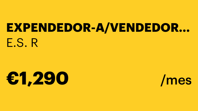 EXPENDEDOR-A/VENDEDOR-A