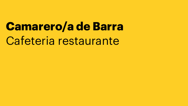 Camarero/a de Barra