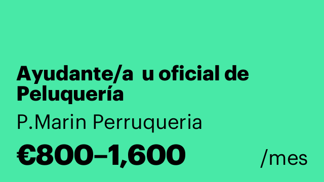 Ayudante/a  u oficial de Peluquería