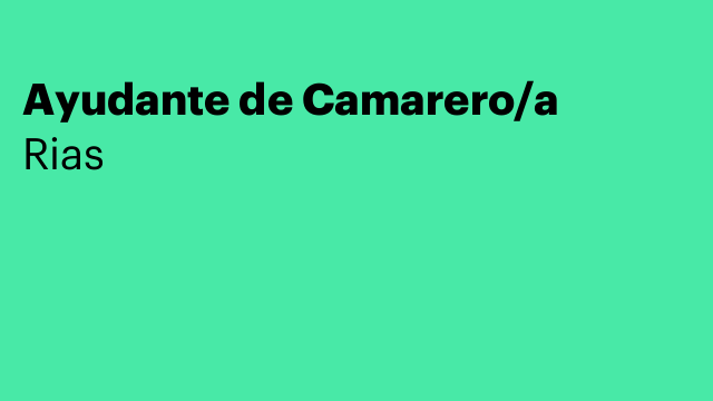 Ayudante de Camarero/a