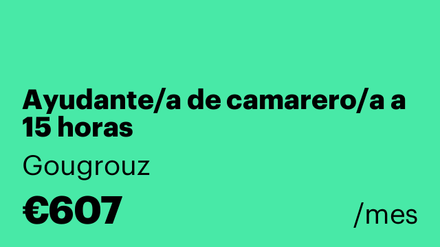 Ayudante/a de camarero/a a 15 horas