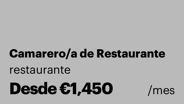 Camarero/a de Restaurante
