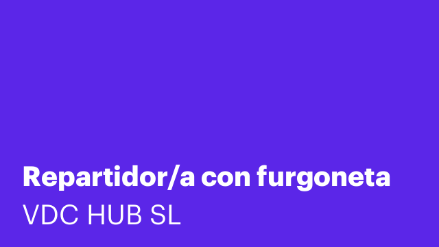 Repartidor/a con furgoneta