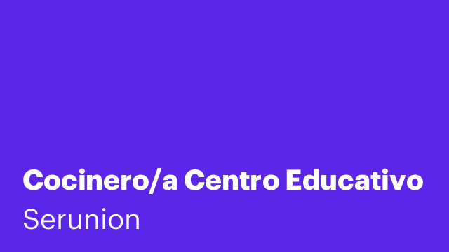 Cocinero/a Centro Educativo