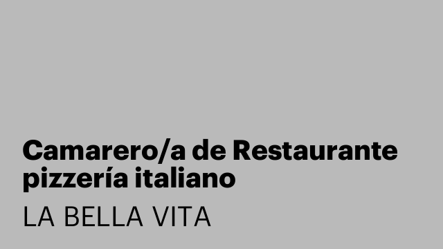 Camarero/a de Restaurante pizzería italiano