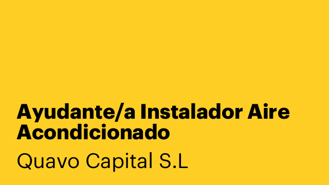 Ayudante/a Instalador Aire Acondicionado
