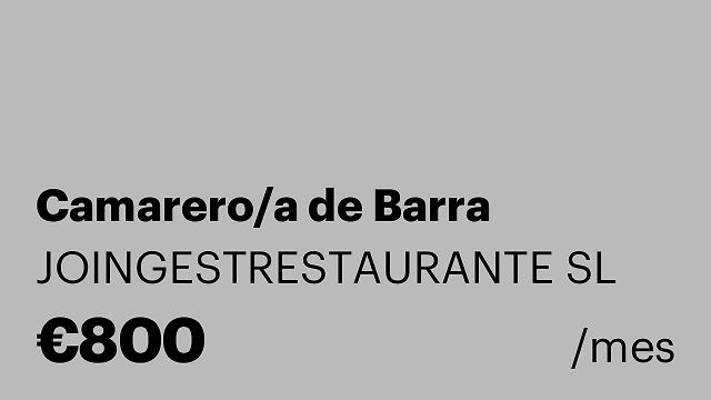 Camarero/a de Barra