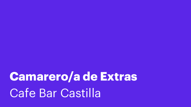 Camarero/a de Extras
