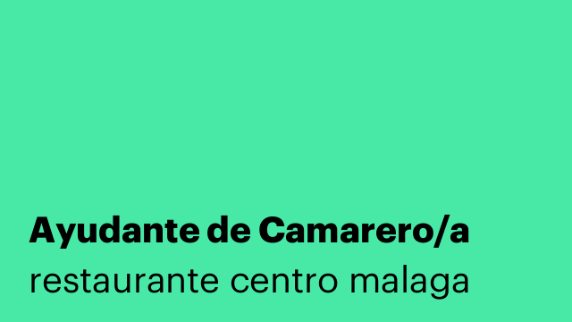 Ayudante de Camarero/a
