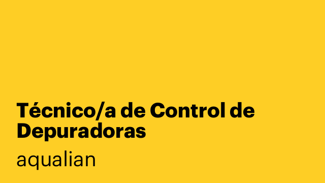 Técnico/a de Control de Depuradoras