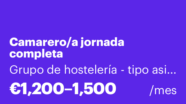 Camarero/a jornada completa