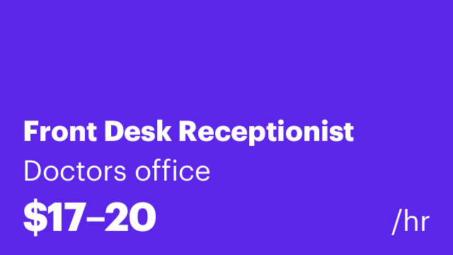 Front Desk Receptionist