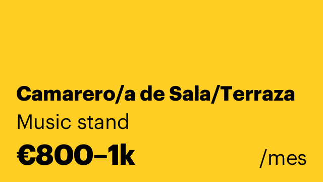 Camarero/a de Sala/Terraza