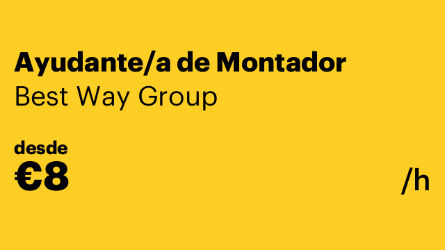 Ayudante/a de Montador
