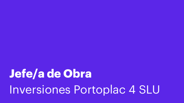 Jefe/a de Obra