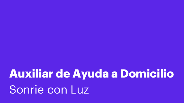 Auxiliar de Ayuda a Domicilio