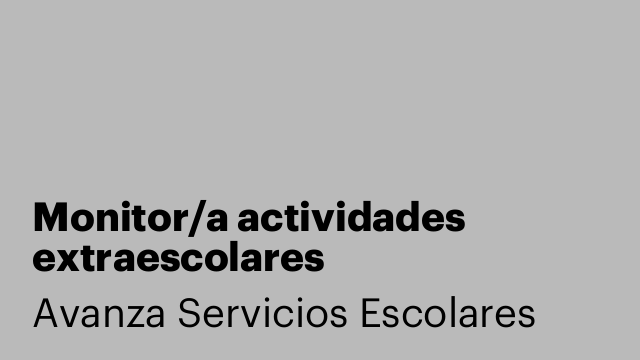 Monitor/a actividades extraescolares