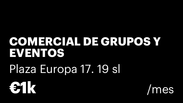 COMERCIAL DE GRUPOS Y EVENTOS