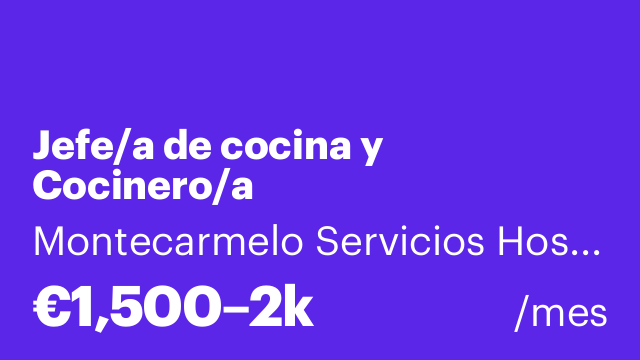 Jefe/a de cocina y Cocinero/a